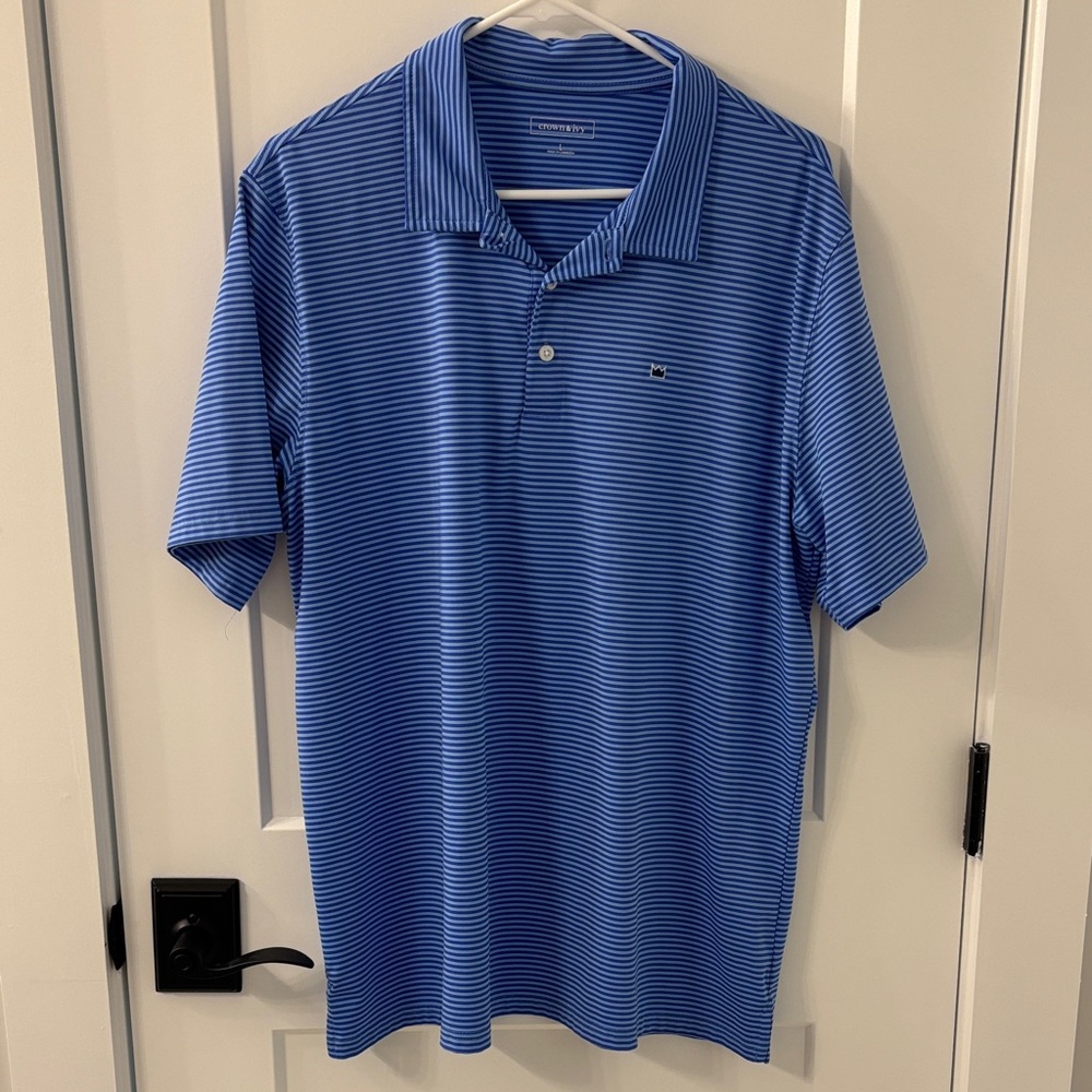 Crown & Ivy Men's Blue Striped Polo